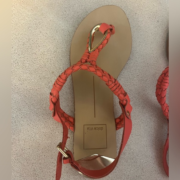 DOLCE VITA CORAL/GOLD SANDALS - Picture 3 of 6